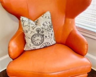 Ethan Allen Wingback Leather Chair