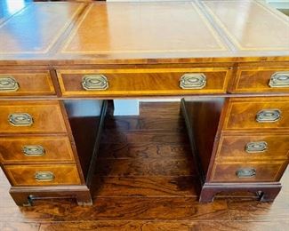 Leather Top Writing Table with Drawers (Heavy-duty)