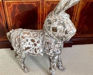 Large Folk Art Wood Carved Standing Rabbit 36" Tall