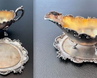 Gravy Boat and Under Plate Silver Plate
