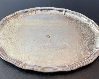 Large Oval Platter with Handles Silver Plate