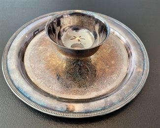 Chip and Dip Platter Silver Plate