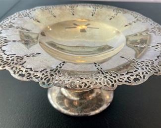 Pedestal Candy Dish Silver Plate