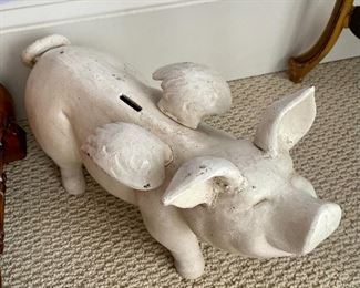 Heavy Cast Iron "When Pigs Fly" PIG Bank (Large)