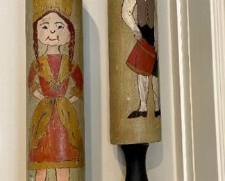  Hand Painted Rolling Pins (Pair)