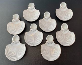 Vintage Shrimp Cocktail Set Shell Server Set of 8