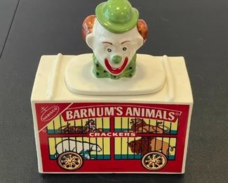 ** RARE **Nabisco Barnum's Animal Crackers Clown Cookie Jar - Circus