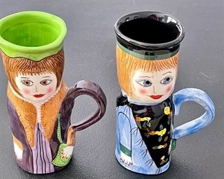 Vintage Bella Casa Tall Coffee Mug Cup "Jenny Java" & "Caroline Coffee" by Susan Paley