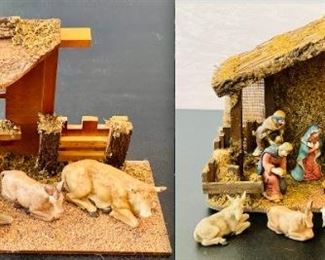 Nativity Scene Set of 15 Including 2 Seraphim Classics Animals with 2 Barns 
