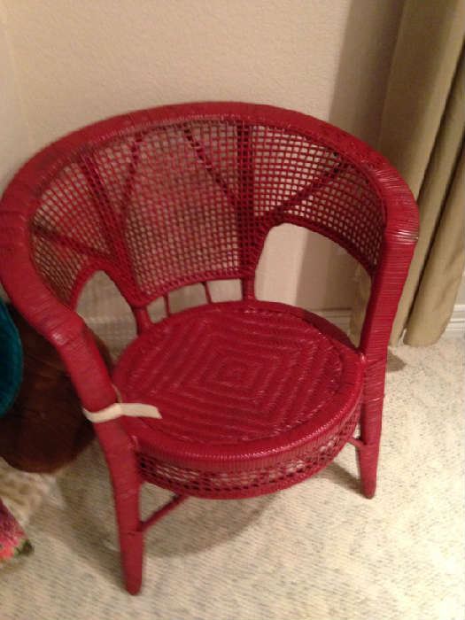 Have 2 of these cute red wicker chairs