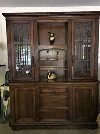 Gorgeous China Cabinet. Wood with Iron Accents
