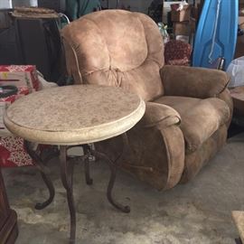 Stone Top End Table, Rocker Recliner 