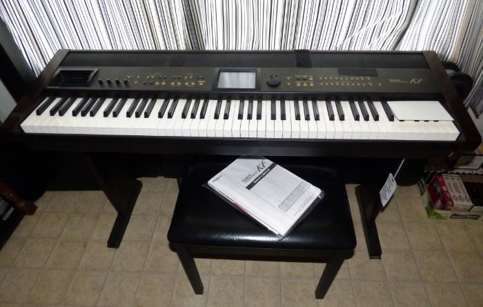Roland Electric Digital Piano with dust cover, carrying case, bench & manual