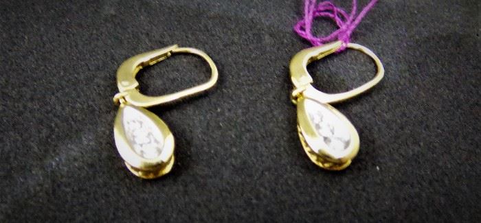 14K Gold and diamond earrings
