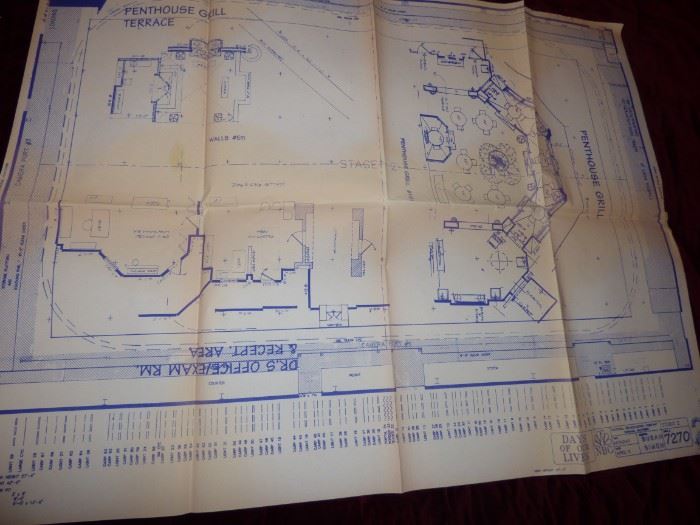 One of our consignors played Laura in Days of Our Lives Soap Opera  in California.  The following pictures are blue prints of some of the sets.