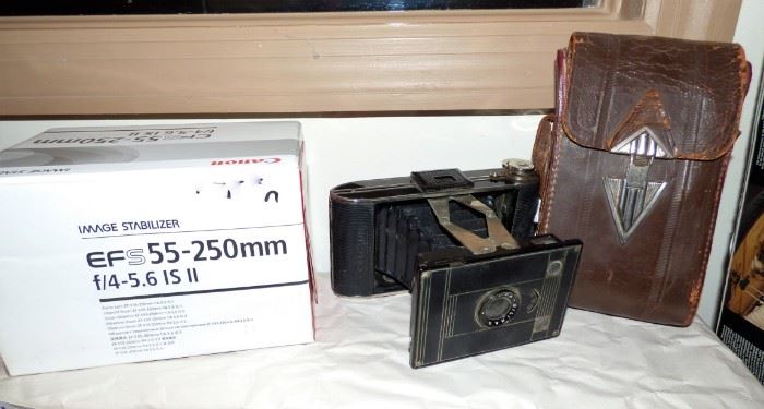 EFS 55-250mm Image Stabilizer, Vintage Camera with leather case