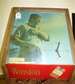 Winston cigarettes advertising clock