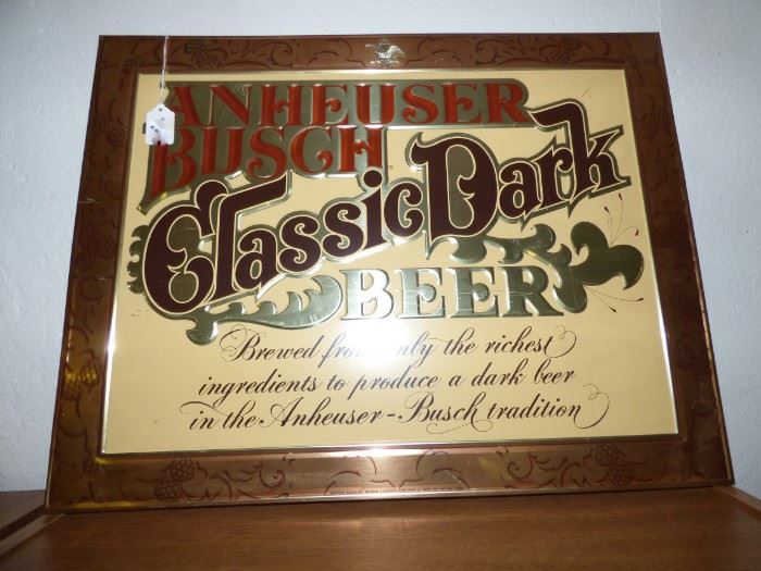 Anheiser Busch "Classis Dark" beer advertising metal sign