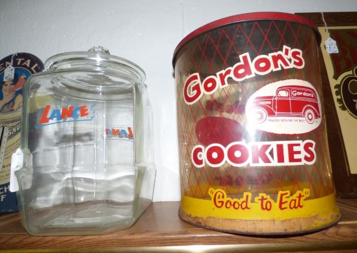 Lance cracker jar, Gordon's Cookies counter top container