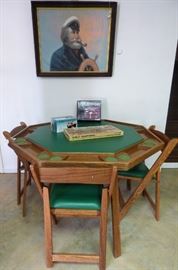 Poker table, 3 chairs