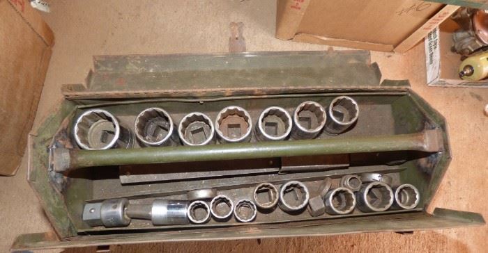 LARGE socket set (2 layers) in metal case  See next picture