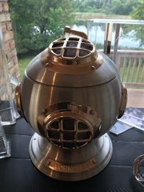 Vintage Retro Nautical Barware Deep Sea Divers Helmet Ice Bucket Pentertone LIVORNO 1894 Scuba Divers Diving Helmet.  Made in Italy