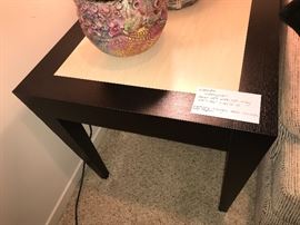 Rectangle shaped Accent table.  Black Oak with ash inlay. Matching triangle shaped accent table also available.  24’’ x 36’’ x 21 1/2’’ high