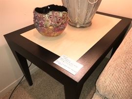 Rectangle shaped Accent table.  Black Oak with ash inlay. Matching triangle shaped accent table also available.  24’’ x 36’’ x 21 1/2’’ high