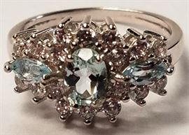 Blue topaz sterling ring