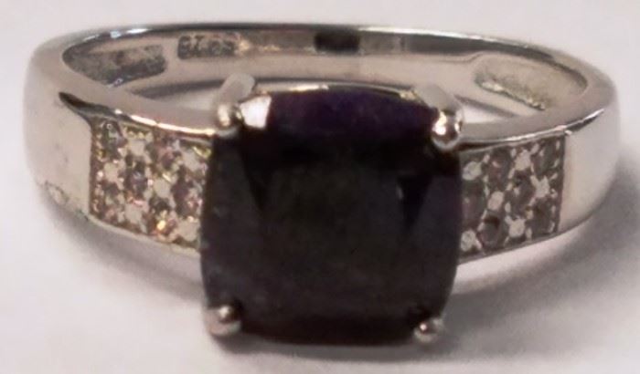 Garnet sterling ring