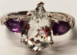 Aquamarine & Amethyst ring