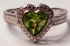 Peridot sterling ring
