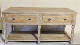 Iron Butterfly scraped kitchen island