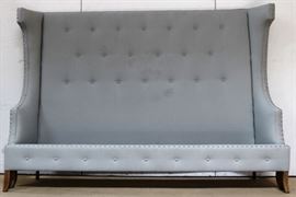 Sarreid tufted linen winged king size bed