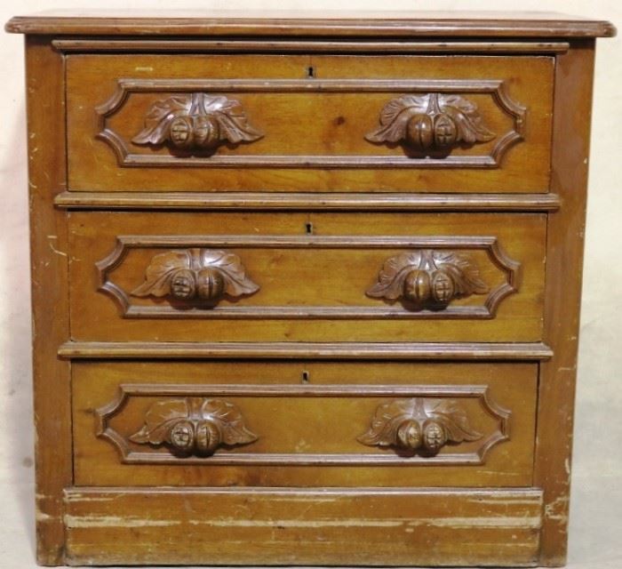 Victorian carved pull bachelor chest