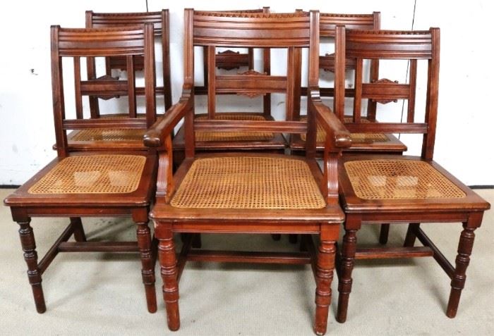 Fantastic set Victorian walnut chairs