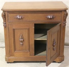 Carved Victorian washstand
