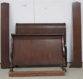Claw foot mahogany sleigh bed