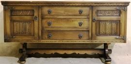 English carved sideboard in oak