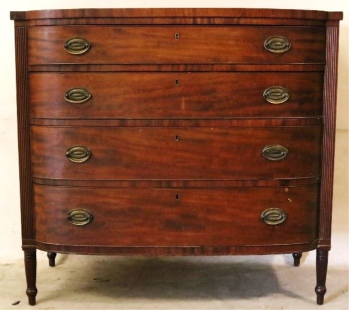 Early 19th century bow front chest