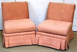 Pair Henredon slipper chairs