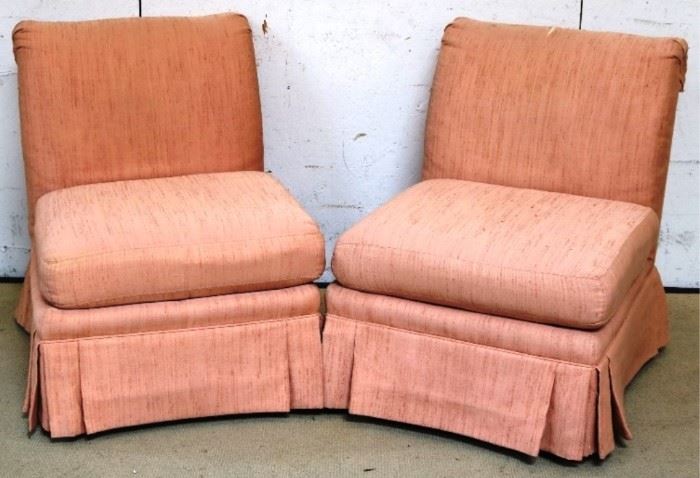 Pair Henredon slipper chairs