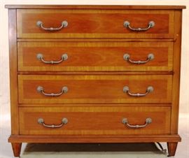 Banded inlay 4 drawer chest