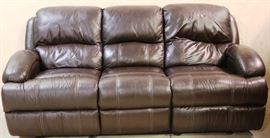 Leather reclining sofa