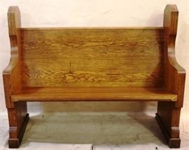 Oak church pew