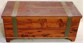 Blanket chest with metal straps