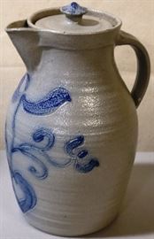 Blue decorated milk pitcher