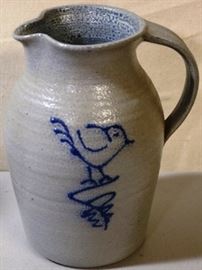 Blue decorated milk pitcher