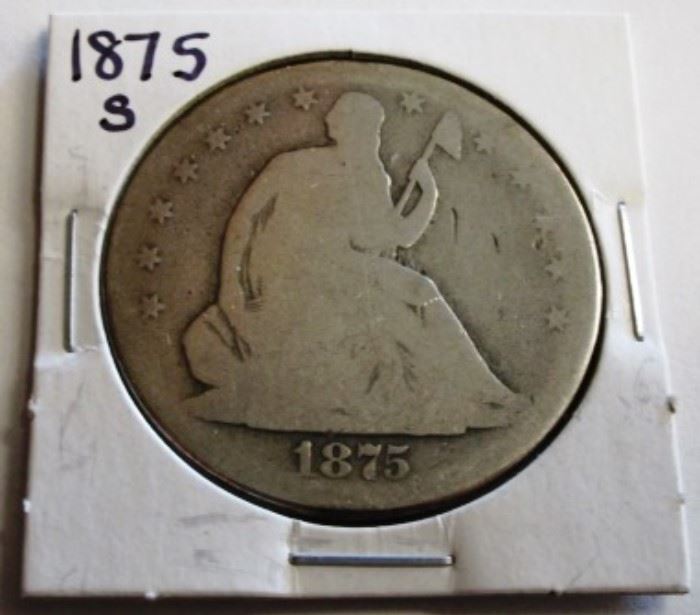 1875 S seated half dollar