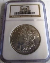 1891 AU-58 Morgan Silver Dollar